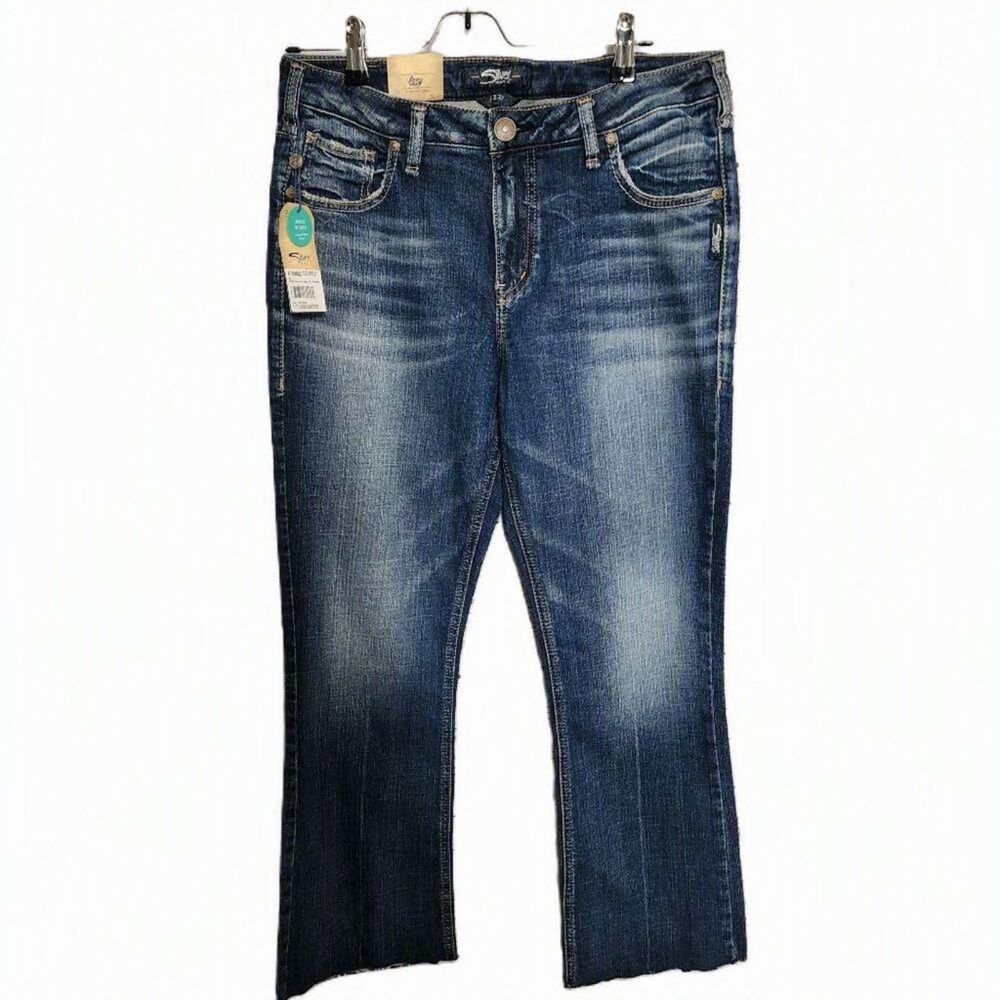 Silver Jeans Co. Izzy High Rise Ankle Kicker Crop Jeans Size 30 NWT Raw Hems